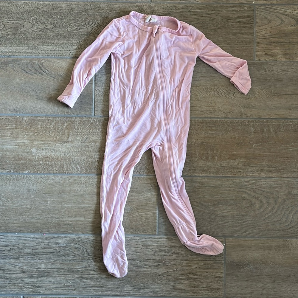 KYTE Baby Zippered Footie Pajamas, 12-18 months, Peony